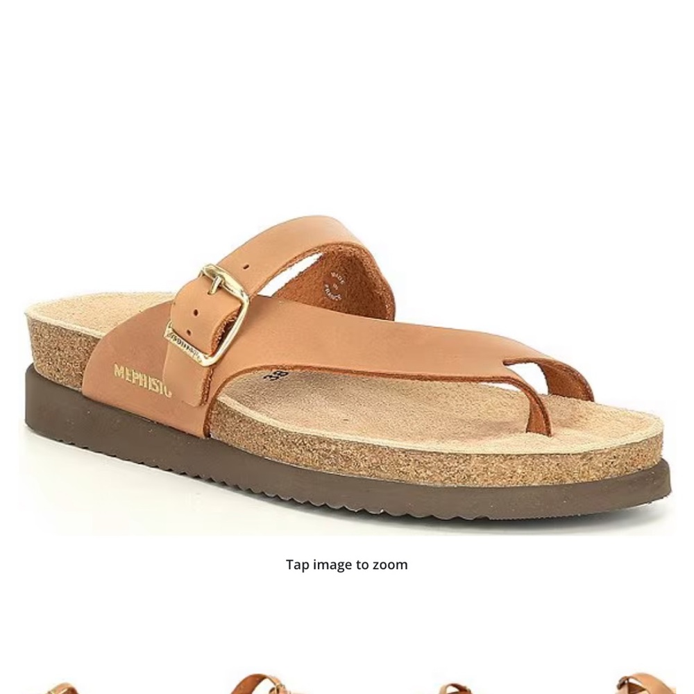 SOLD- Mephisto Women's Helen Buckle Detail Leather Casual Slide Sandals